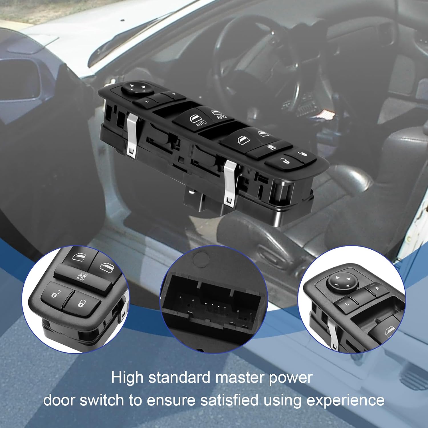 Master Power Window Switch Replacement for Chrysler 200 300 Dodge Charger Ram 1500/2500/3500 4 Door Driver Side Main Control Button Replace 68231805AA 68139805AB 68139805AA 56046823AC