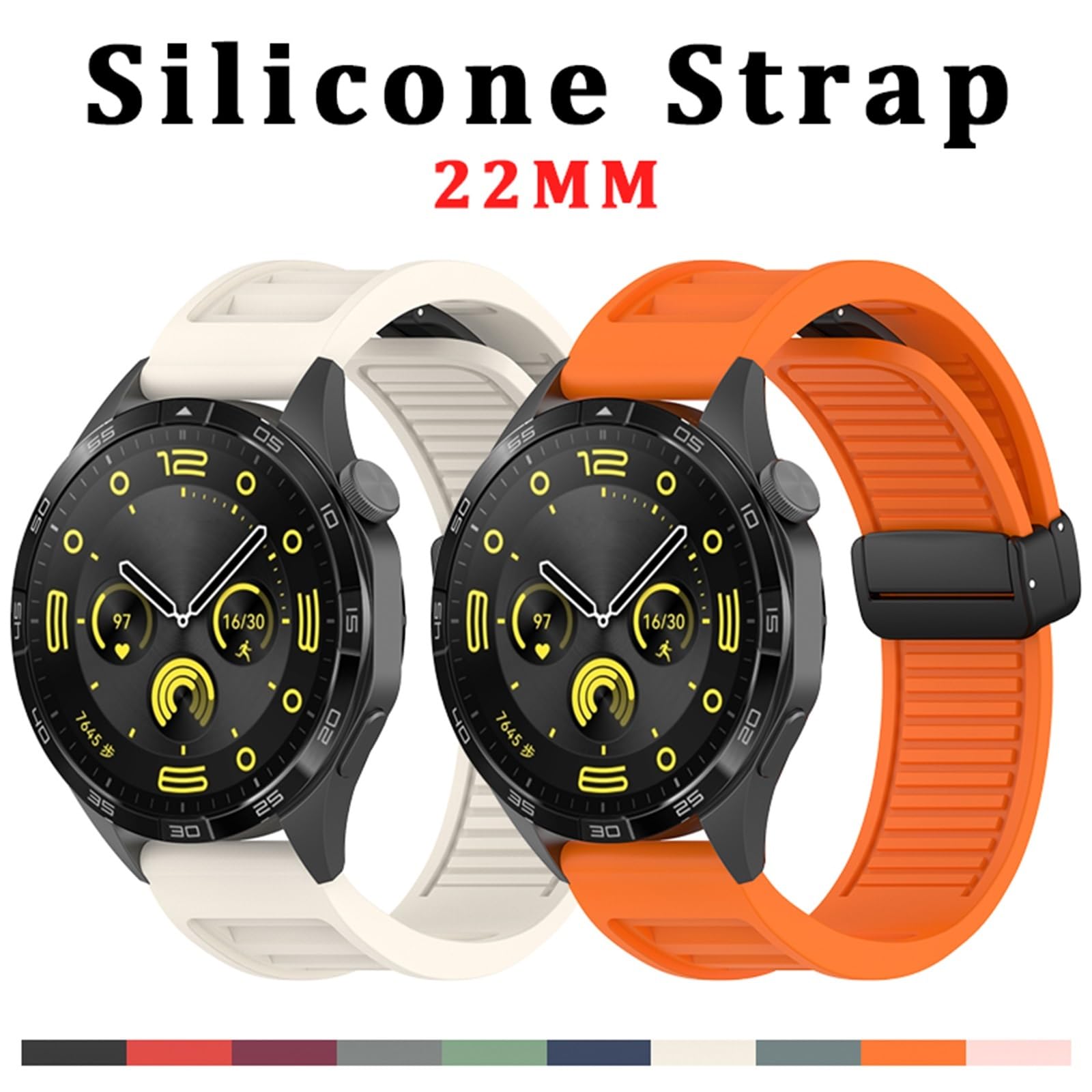 Paski 22 mm do Huawei GT3 SE/Watch 4Pro silikonowy pasek z klamrą magnetyczną do Huawei Watch GT2 3 4 GT3 Pro 46 mm bransoletka opaski na nadgarstek