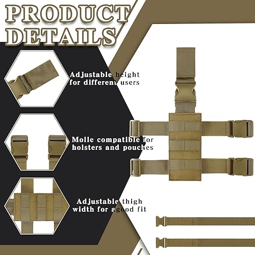 Miniatura 3 de 1 paquete de funda táctica para patas caídas, plataforma de nailon táctica MOLLE para patas de caída, plataforma ajustable para patas de caída,