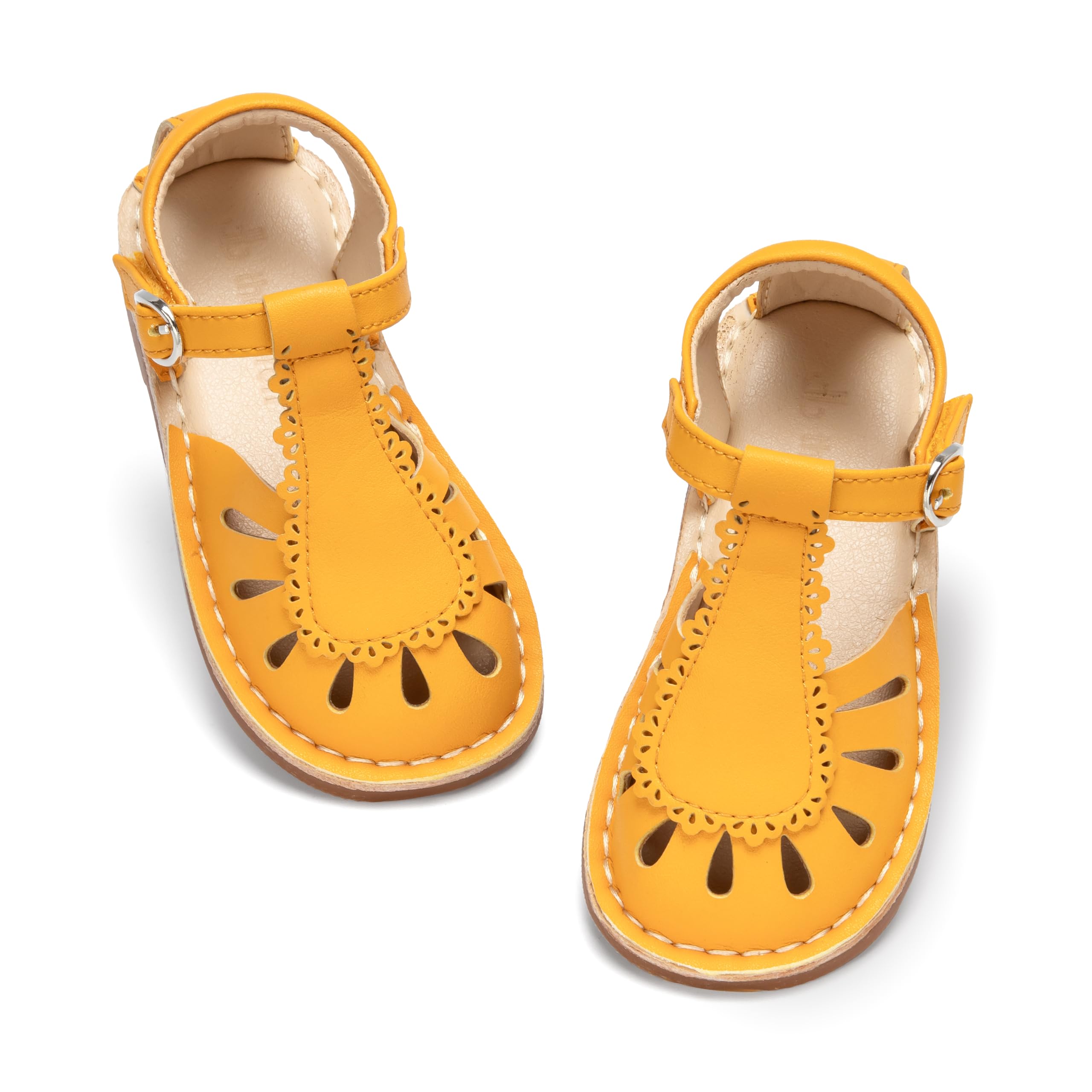 THEE BRON Toddler Girls Espadrilles Sandals Hollow Out Rustic Dress Shoes