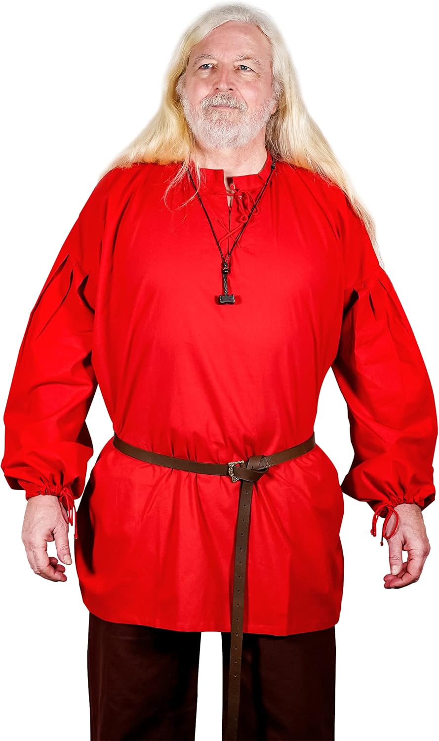 Mythrojan “Adventurer” Shirt with Lacing 100% Cotton Medieval Viking SCA LARP