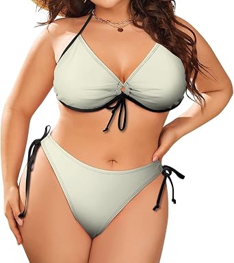 Plus Size Bikini Swimsuit Sexy Retro Split Beachwear Bathing Suit for Women, More Colors, XL-4XL