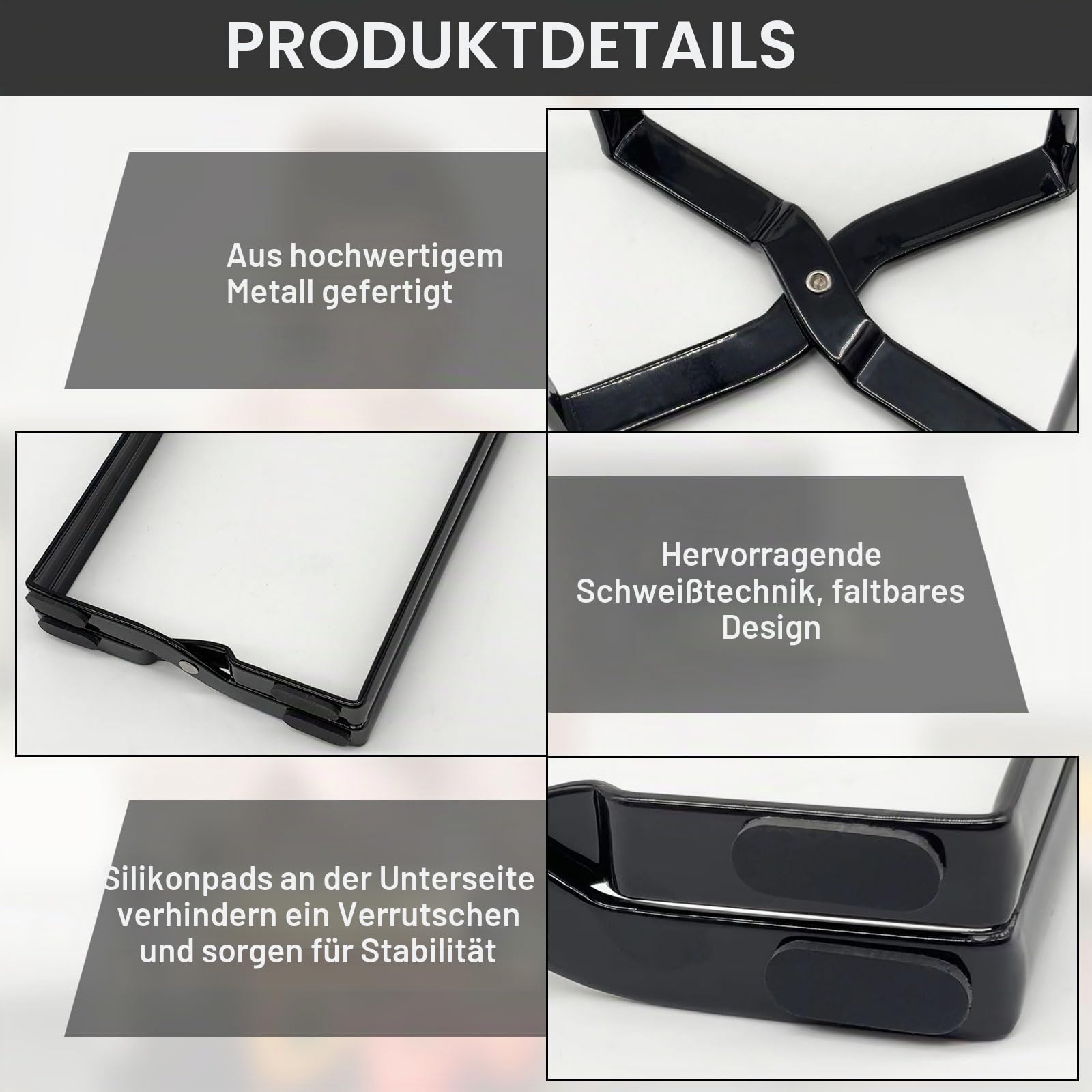 Faltbares Flaschen-Abtropfgestell (21,5 cm hoch, schwarz) - Mehrzweck-Trockenständer für Babyflaschen & Küchenflaschen - Platzsparend & stabil