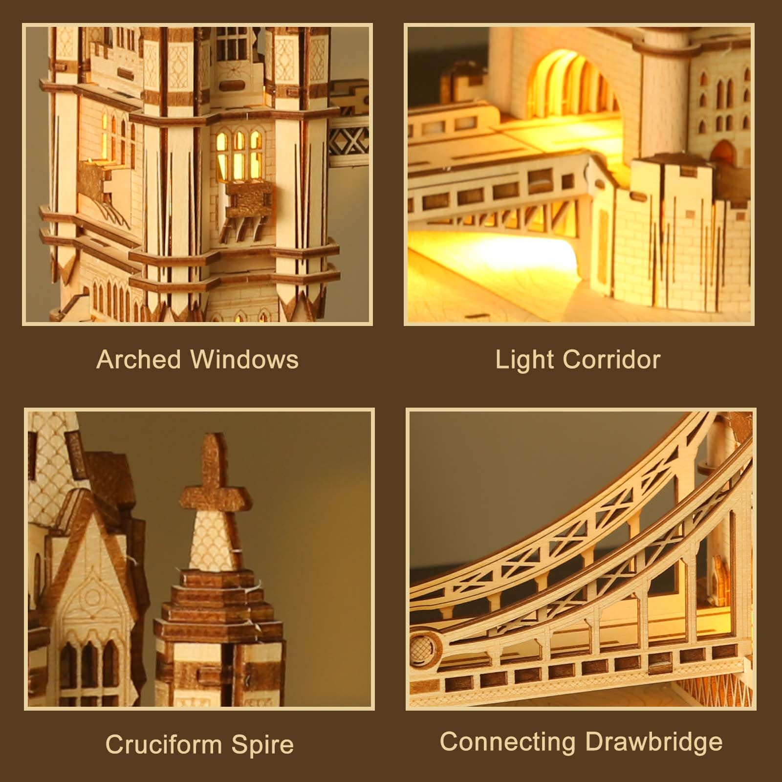 Drewniane puzzle 3D dla dorosłych, London Tower Bridge, architektura drewniana, zestaw modelarski, brytyjskie pamiątki, mechaniczne drewno, zabawka DIY, dekoracja domu, Boże Narodzenie i