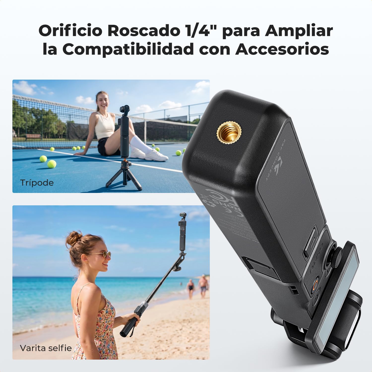 K&F CONCEPT Manija de batería de 5000mAh compatible con Osmo Pocket 4/Pocket 3, para accesorios de Osmo Pocket 3, batería completamente desbloqueada