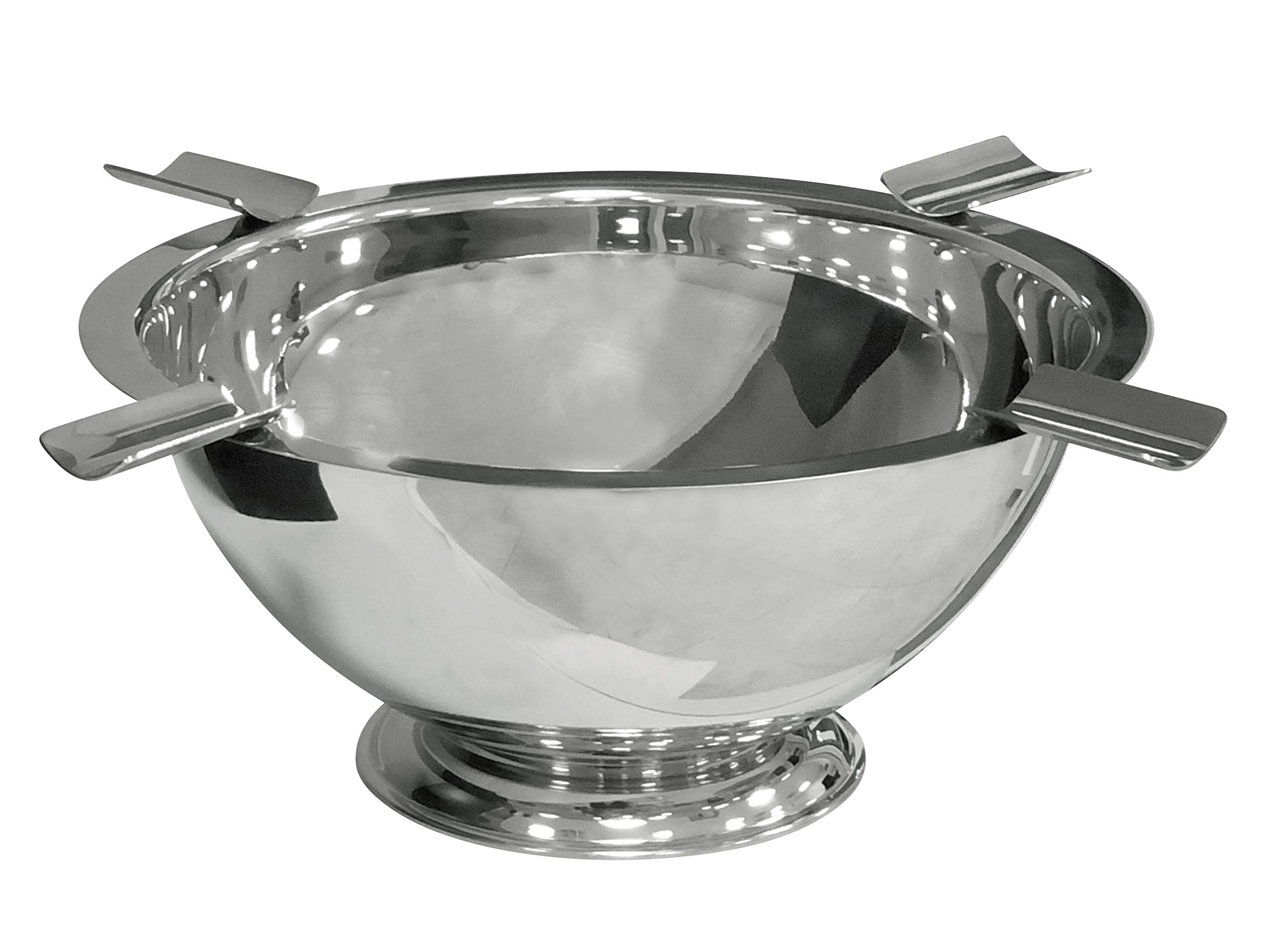 Prestige Import GroupHartford Smokin Ash 4 Stirrup Desktop Polished Stainless Steel Ashtray