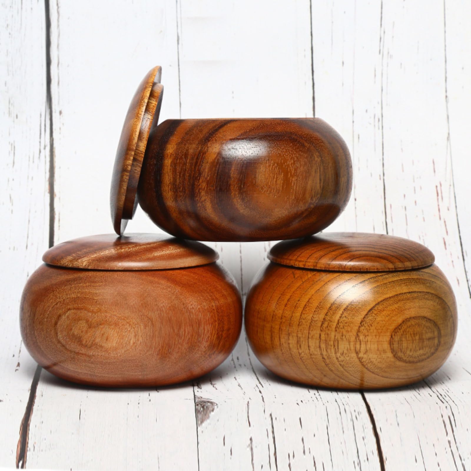 2 szt. zestaw misek do gry w gry, do chodzenia, kontenerów, chess stones holder board, do gry w gry w piesze gry w backgammon walking bowl (kolor drewna)