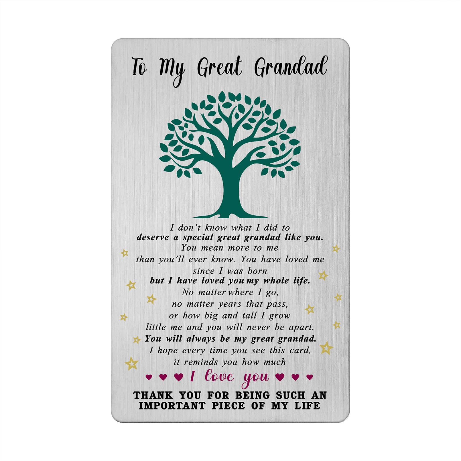 Great Grandad Father's Day Card, Gift for Great Grandad Birthday Christmas Easter Card from Grandkids