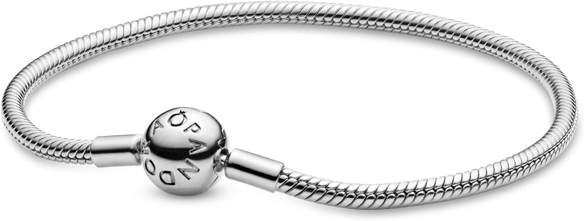 pandoraJewelry Smooth Moments Snake Chain Charm Sterling Silver Bracelet, 6.7", With Gift Box