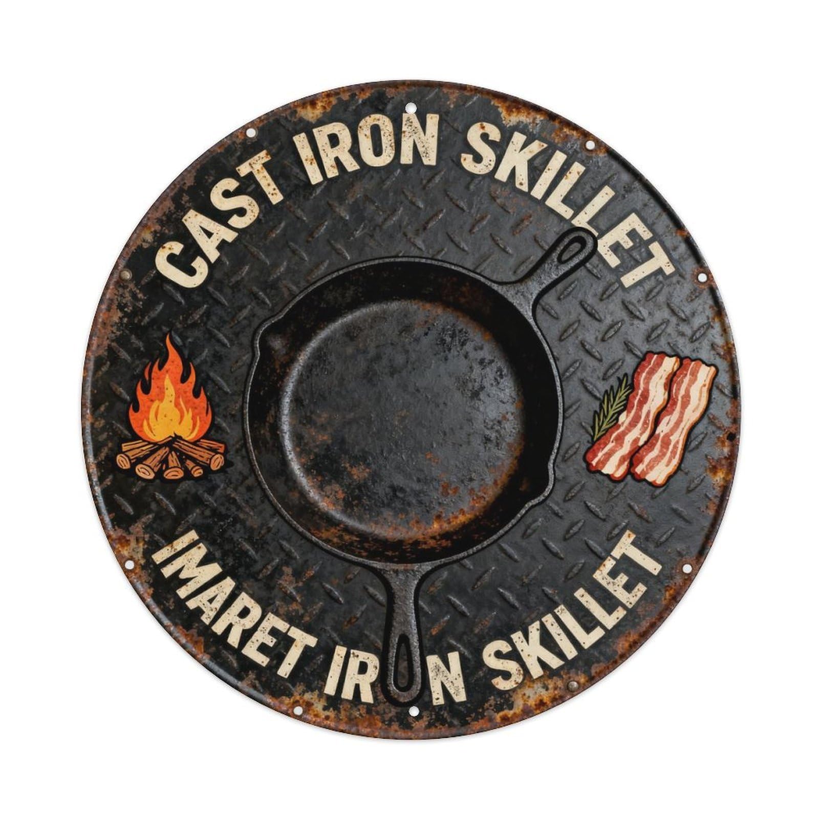 CAST IRON SKILLET Metal Tin Sign Plaque