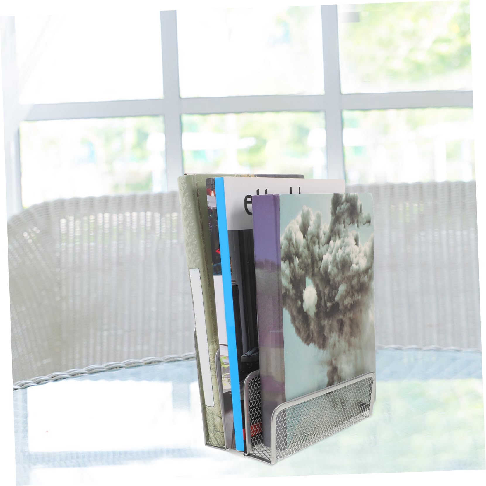 SHINEOFI 5pezzi Organizer Da Scrivania Metallo Con Scomparti Porta Riviste e Documenti Per Ufficio e Casa Design Leggero e Portatile Per Mantenere Ordinato Tuo Spazio Di Lavoro