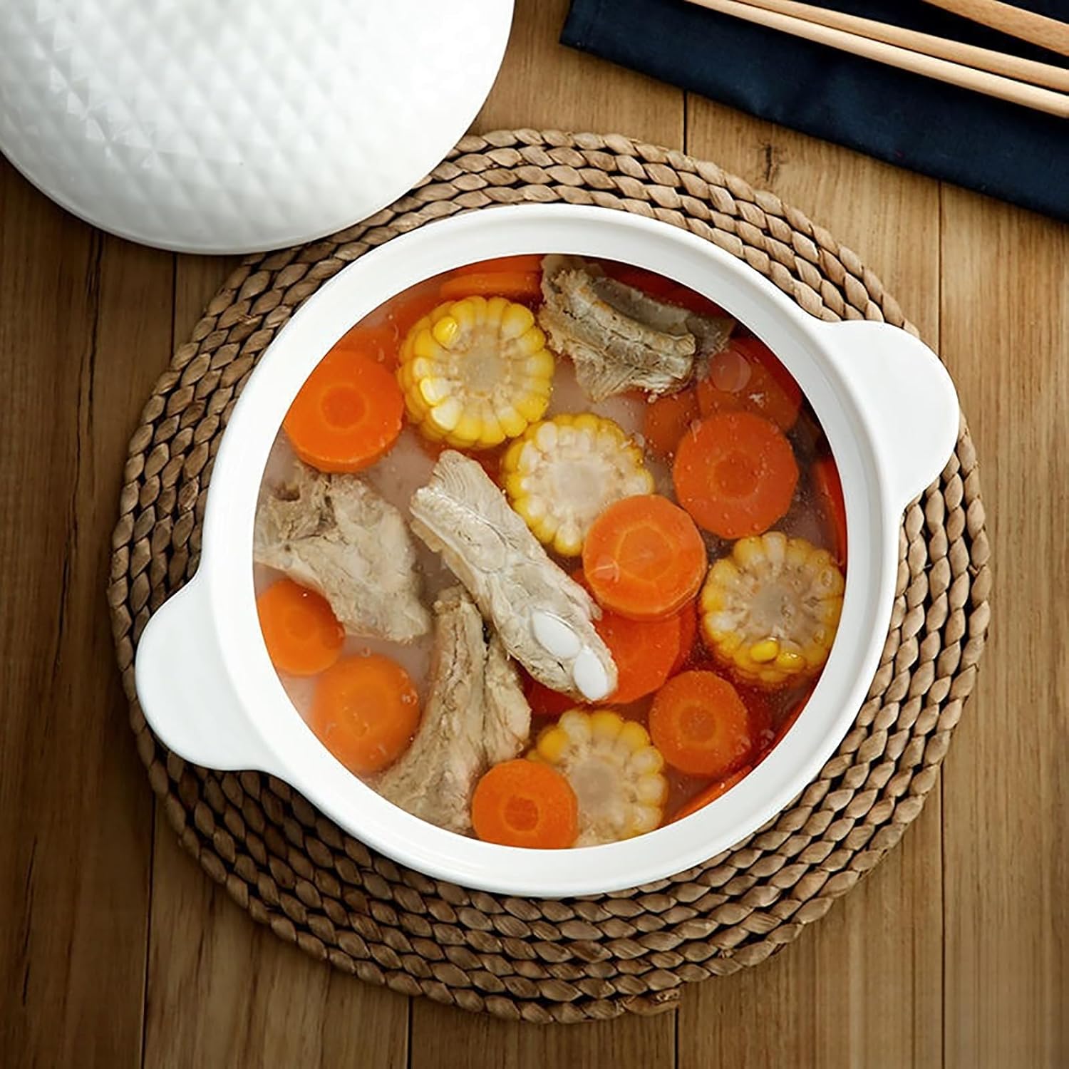Ceramic Soup Tureen, Ceramic Soup Pot, Large Capacity Serving Bowl with Lid and Handles for Salad Pasta Noodles Stew, Microwave and Dishwasher Safe, Porcelain,Gold