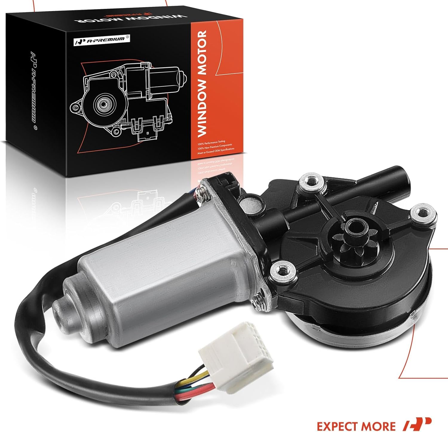 A-Premium Front Left Power Window Lift Motor Compatible with Ford Expedition 2007, Driver Side, 2 Pins, Replace# 7L1Z7823395A