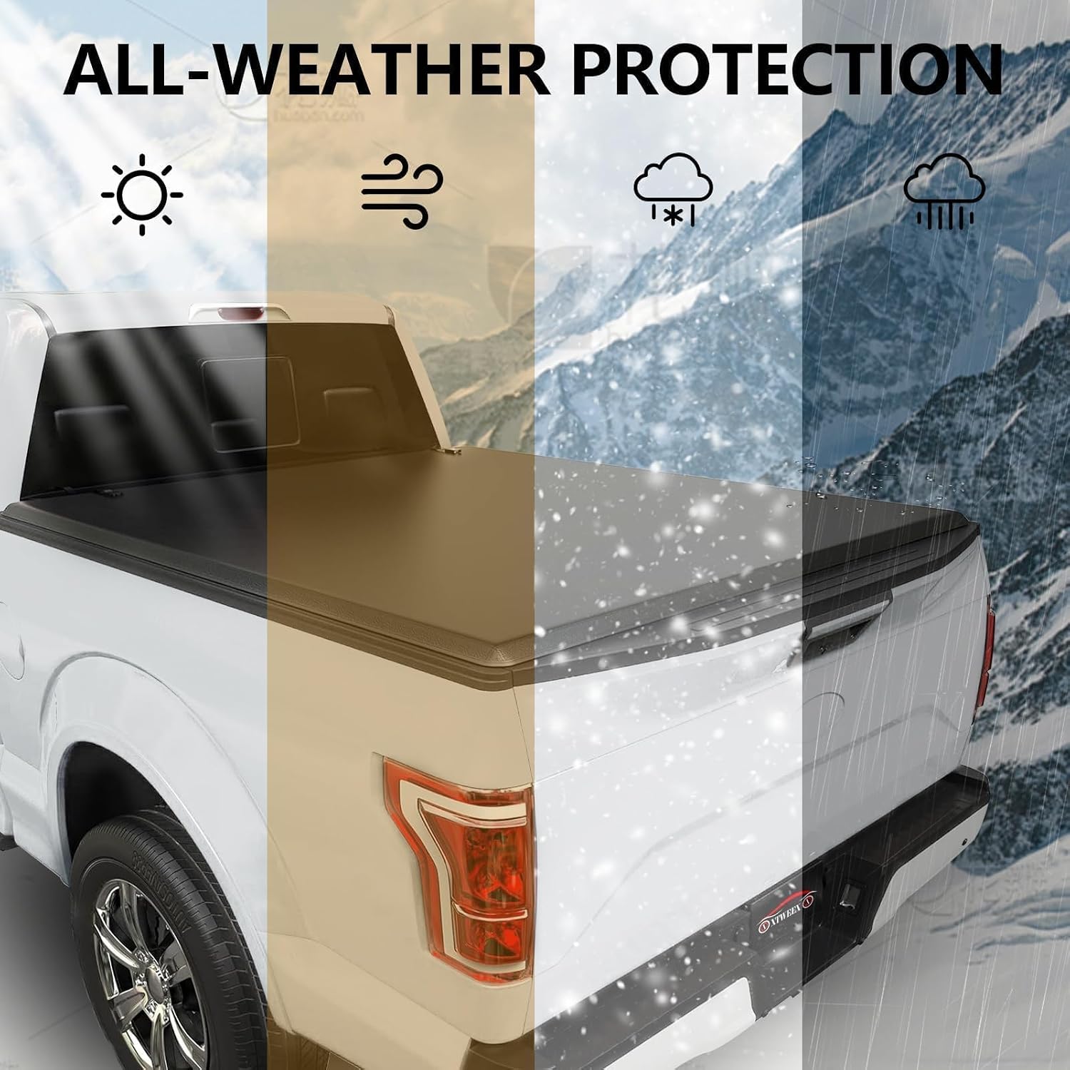 4.6 FT (54.4") Soft Roll-Up Truck Bed Tonneau Cover Fits for Ford Maverick 2022 2023 2024 2025 | 4'6" (54.4") Bed