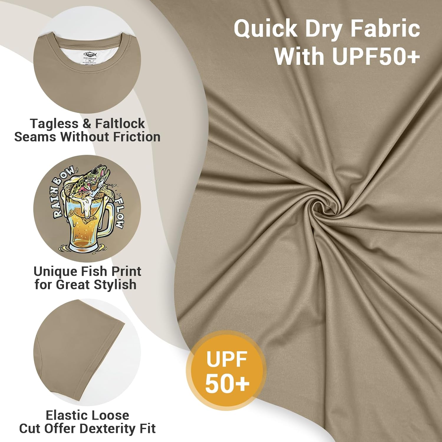 Palmyth Men's Fishing UPF 50+ Sun Protection Short Sleeve T-Shirt - Image 5