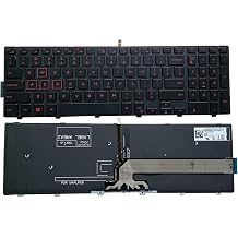 New Laptop Keyboard US for Dell Inspiron 15 5000 5542 5543 5545 5547 5548 5551 5552 5555 5557 5558 5559 5566 5576 5577 Red with Backlight and Frame Layout