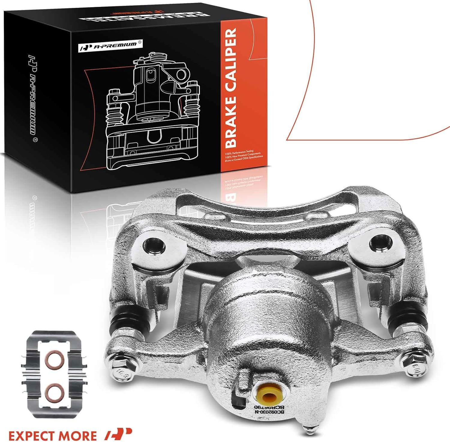 A-Premium Disc Brake Caliper Assembly with Bracket Compatible with Select Hyundai and Kia Models - Forte, Forte Koup, Forte5, Elantra GT, For Veloster - Front Side