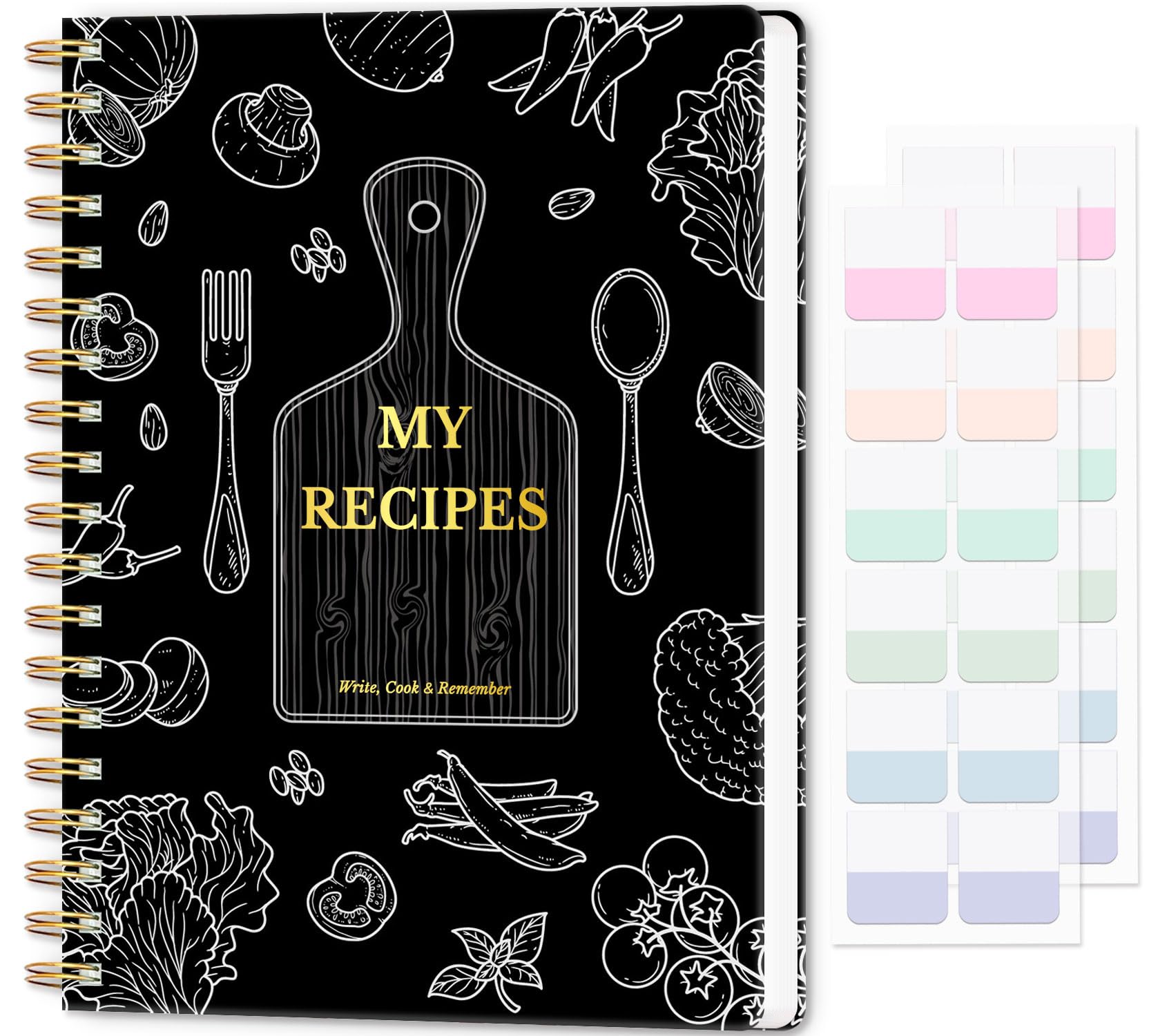 Carnet de recettes à spirale pour créer votre livre de cuisine de famille fait maison
