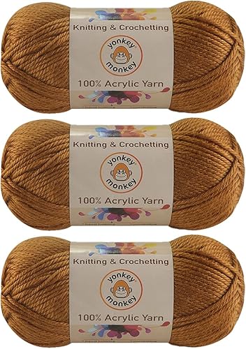 Miniatura 8 de Yonkey Monkey - Hilo acrílico de lujo, paquete de 3 unidades de 10.51 onzas para tejer ganchillo para manualidades (amatista 72)