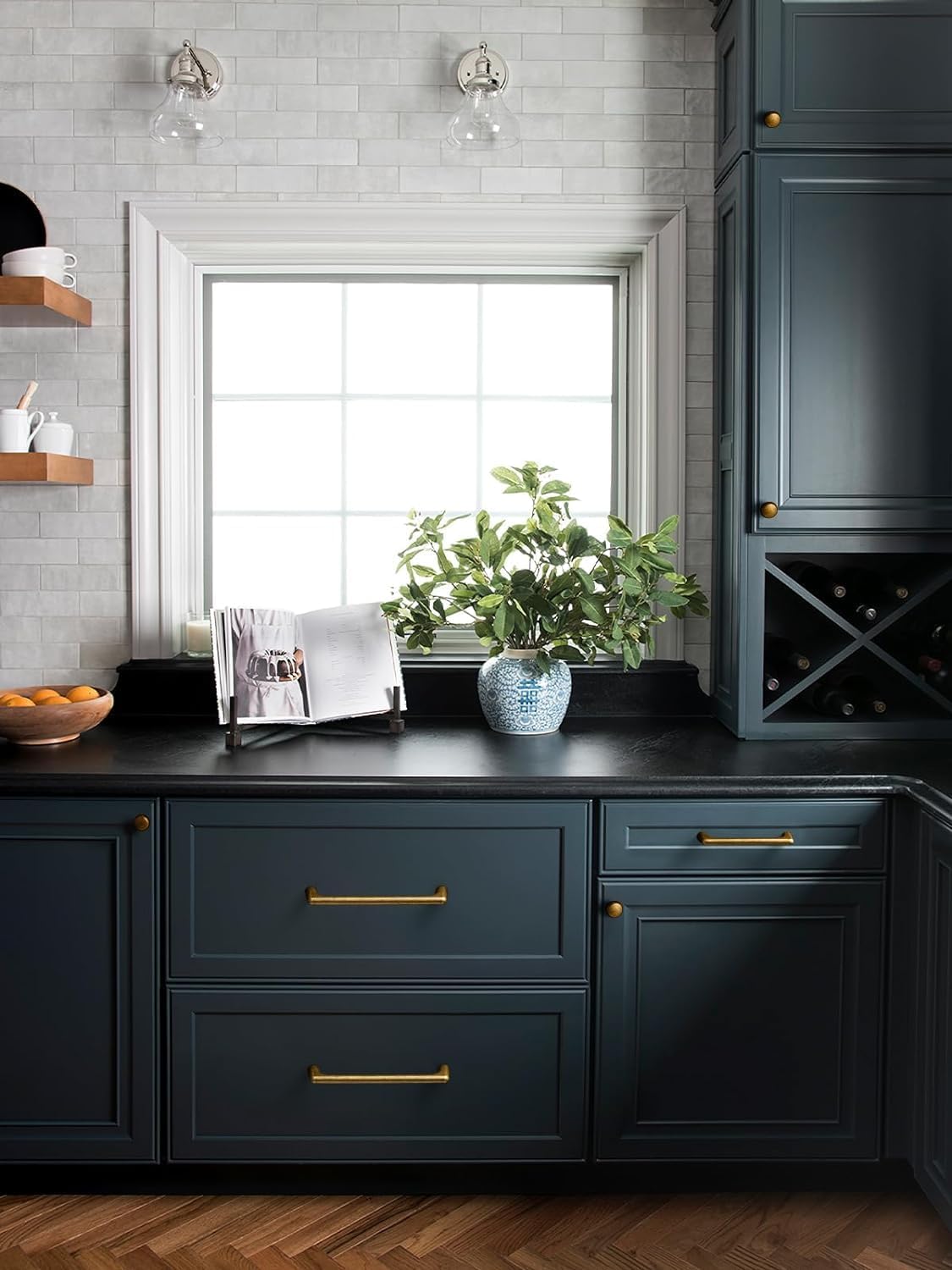 SYZOW Antique Brass Furniture Handle, 6 Pieces, Vintage Kitchen Furniture Handle, Antique Kitchen Door Handle, 160 mm Spacing