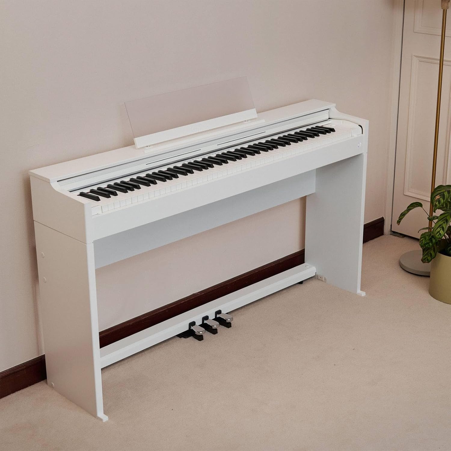 Casio AP-S200 CELVIANO 88-Key Digital Piano - White Bundle with Furniture Bench, Headphones, Instructional Book, Austin Bazaar Instructional DVD, and Polishing Cloth