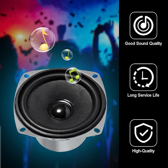 ACEIRMC 4PCS 10W Mini 3 HiFi Full Range Speaker 8 Ohm Anti-Magnetic Audio 2.0/2.1 Home Stereo Woofer Loudspeaker 90dB High Sensitivity for DIY Boom Box Satellites Speaker (4pcs)