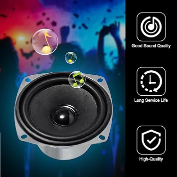 ACEIRMC 4PCS 10W Mini 3 HiFi Full Range Speaker 8 Ohm Anti-Magnetic Audio 2.0/2.1 Home Stereo Woofer Loudspeaker 90dB High Sensitivity for DIY Boom Box Satellites Speaker (4pcs)