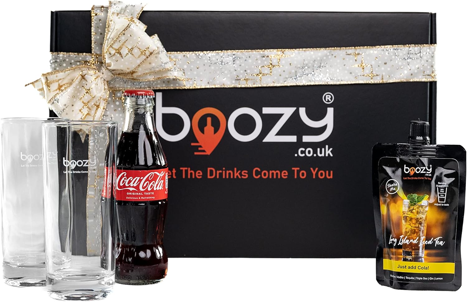 Boozy Long Island Iced Tea Cocktail Gift Set With Glasses & Mixer, 120ml 2 servings, 21 ABV