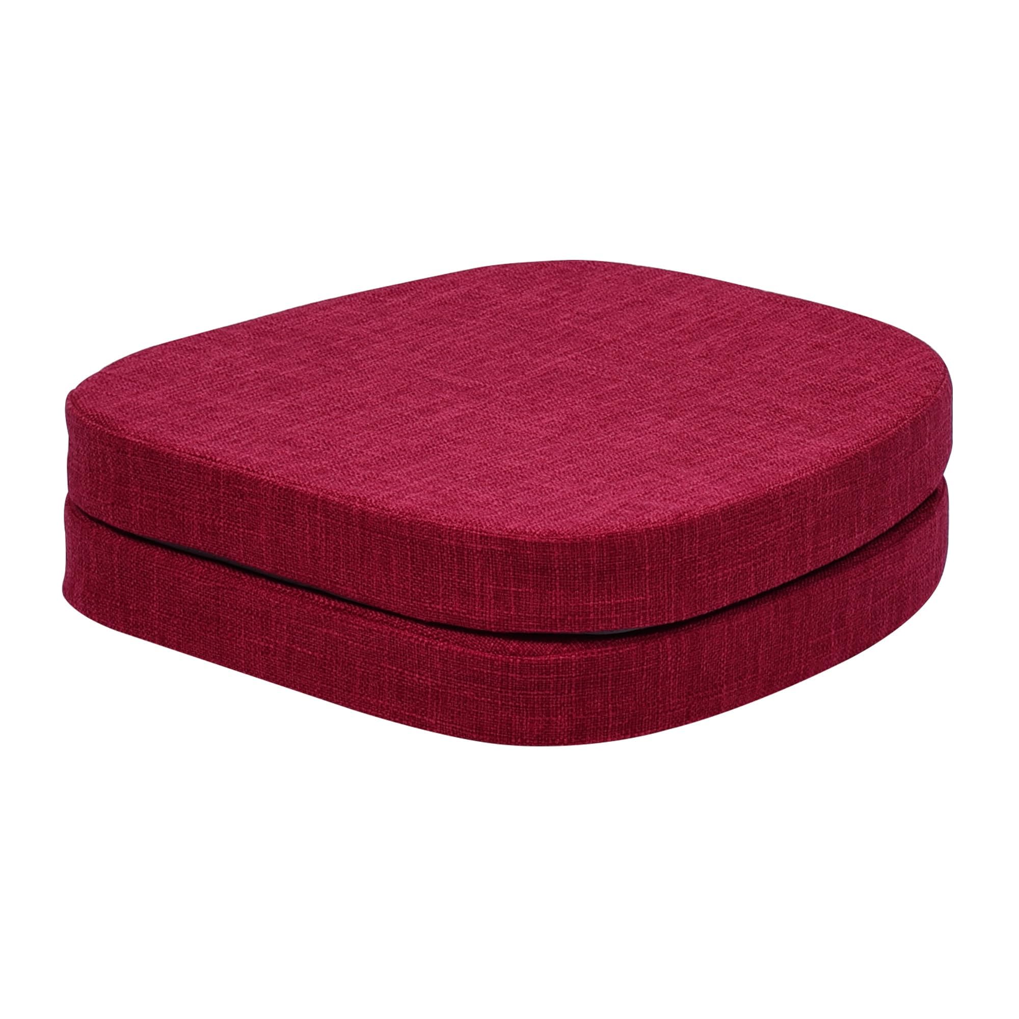 baibu 2-Layer Memory Foam Metal Dining Chair Pads, 14 x 14In, 2 Pack, Red