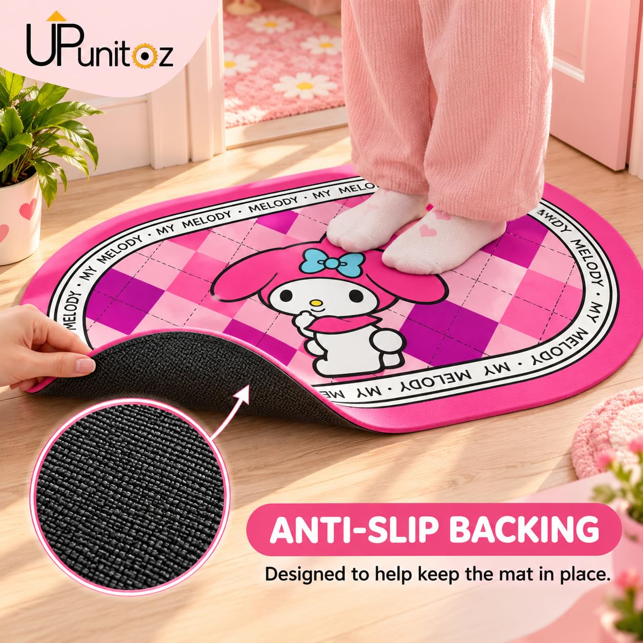 Cute Doraemon Doormat - Pink Kids Room Rug -4