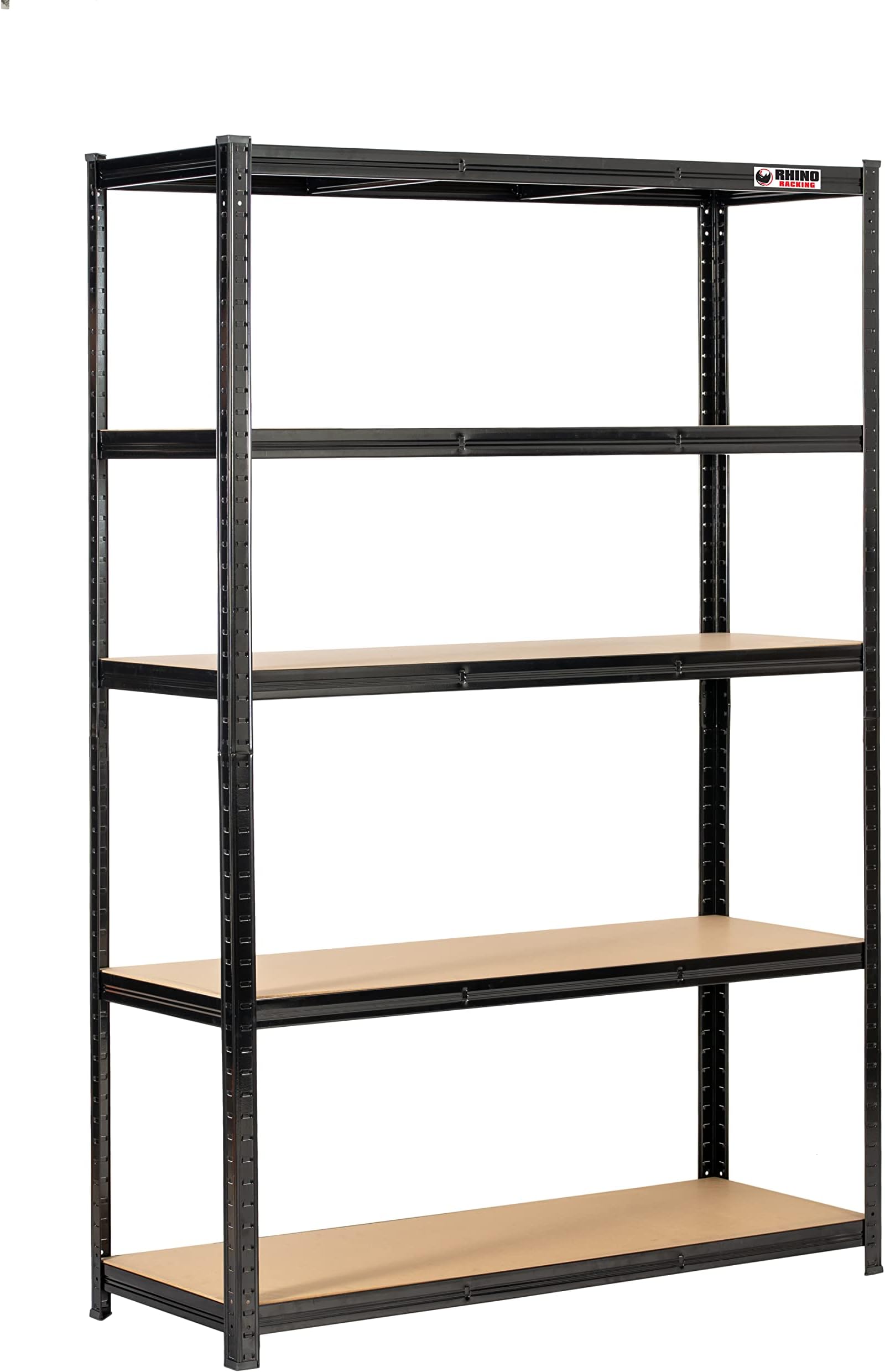 โ 5 Tier Heavy Duty Garage Shelving Unit โ 200kg Load Weight Per Shelf - 1000kg Per Unit โ 180x120x45cm - Black Storage Shelves โ Shed Shelving