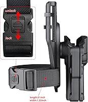 Vista 8 de Mega-Fit Holster Fit Most Popular Full Size and Compact Pistols, Trigger Guard Locking System Level Ⅱ Retention, Black