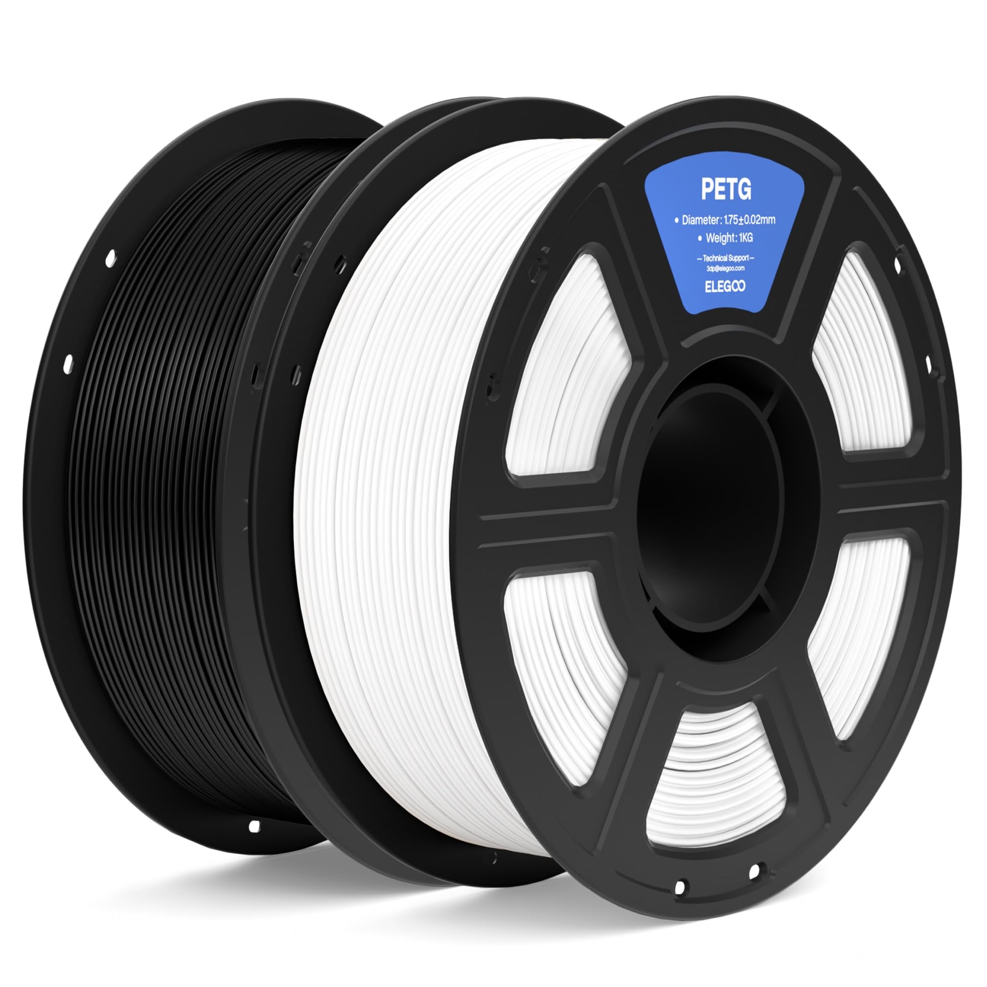 ELEGOO PETG 3D Printer Filament 1.75mm Black &amp; White 2KG