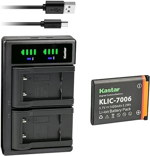 Kastar Paquete de 1 batería KLIC-7006 y cargador USB LTD2 compatible con Kodak Easyshare M532, Easyshare M550, Easyshare M552, Easyshare M575,