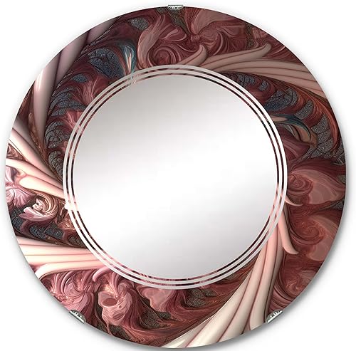 Miniatura 6 de DesignQ Pink Fractal Emanation II - Espejo de tocador, espejos de baño, espejos de pared para sala de estar, dormitorio, espejo ovalado, grande, 20