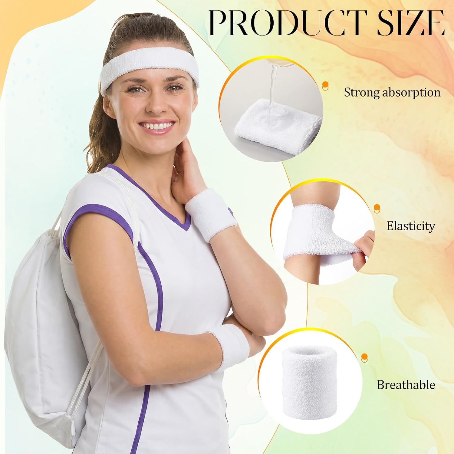 Yinder 36 Pack Tie Dye Kits for Large Groups Include Blank Sublimation Cotton Canvas Drawstring Backpack, White Wristband and Sports Headband Bulk Tie Dye Items for DIY Party Favors
