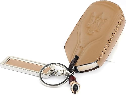 Miniatura 4 de Cadtealir Funda de piel italiana para llavero compatible con Maserati Ghibli, Levante, Quattroporte