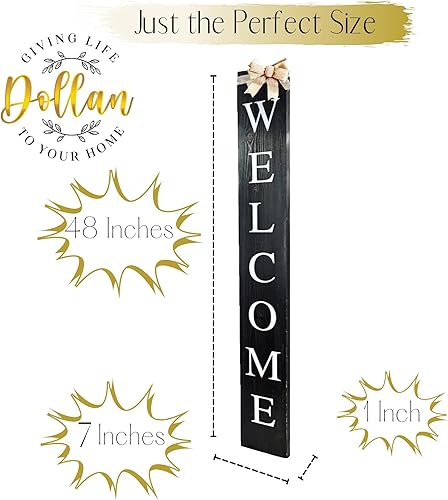 Miniatura 6 de Letrero de bienvenida 2 en 1 para puerta delantera, señal de bienvenida vertical para decoración de porche delantero, carteles de porche al aire