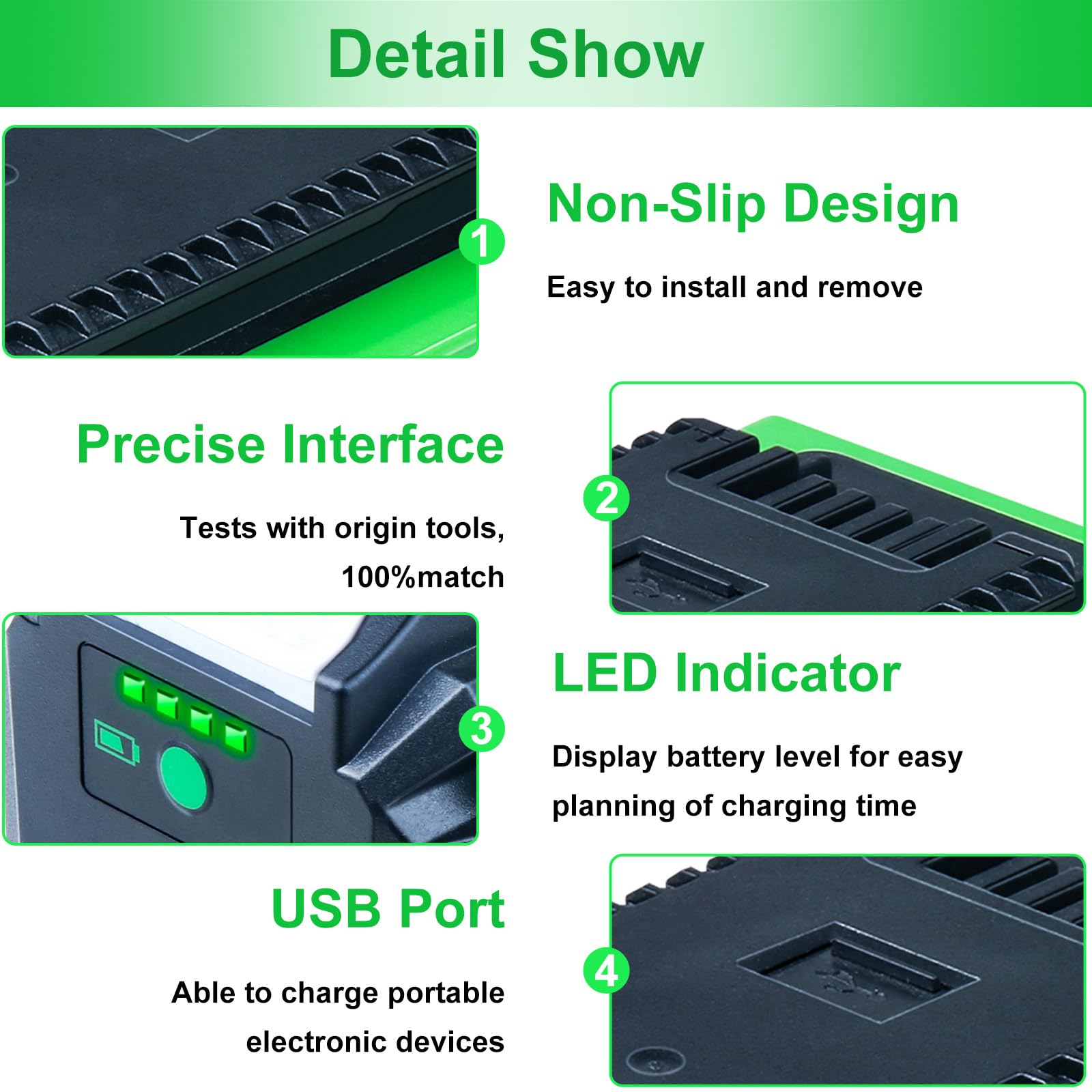 6000mAh Substituição para Greenworks 40V Batteria Completamente compatibile con accessori Greenworks G-MAX 40V per motoseghe