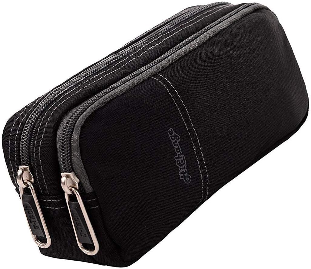 Pencil Cases Large Double Compartment Pencil case (Black)