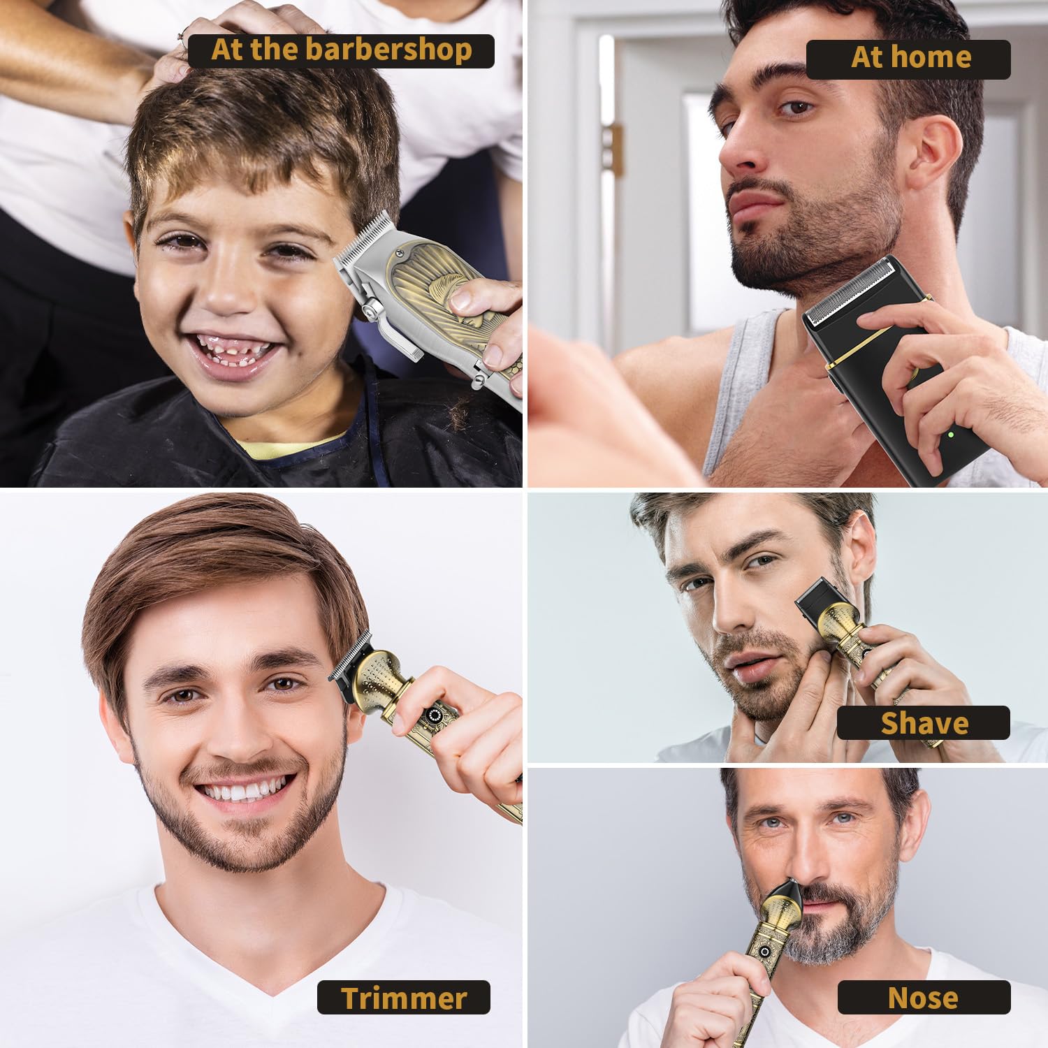 HIENA PRO Professionelle Haarschneidemaschinen Herren, schnurlose Haarschneidemaschine für Barber Clippers und Trimmer Set LED Display Haarschnitt Set mit Folienrasierer für Zuhause/Barbershop