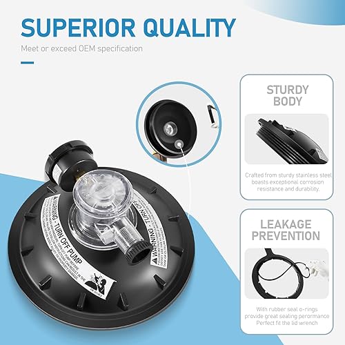 Miniatura 4 de Repuesto directo para 154856 Kit de reemplazo de cierre de rosca de contrafuerte negro de 8-12 pulgadas adecuado para filtro de piscina y spa Triton