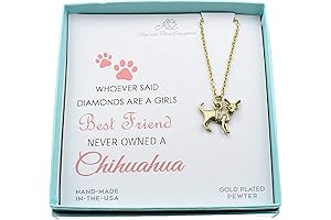 Chihuahua Charm Necklace in 24K Gold Plated Pewter: A Paw-fect Addition to Your Style