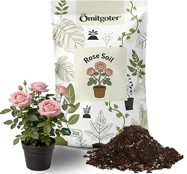 Rose Soil Potting Soil 1qt- Natural Organic Potting Mix for Roses, Superior Drainage & Breathability, Nutrient-Rich Formula to Support Healthy Rose Growth