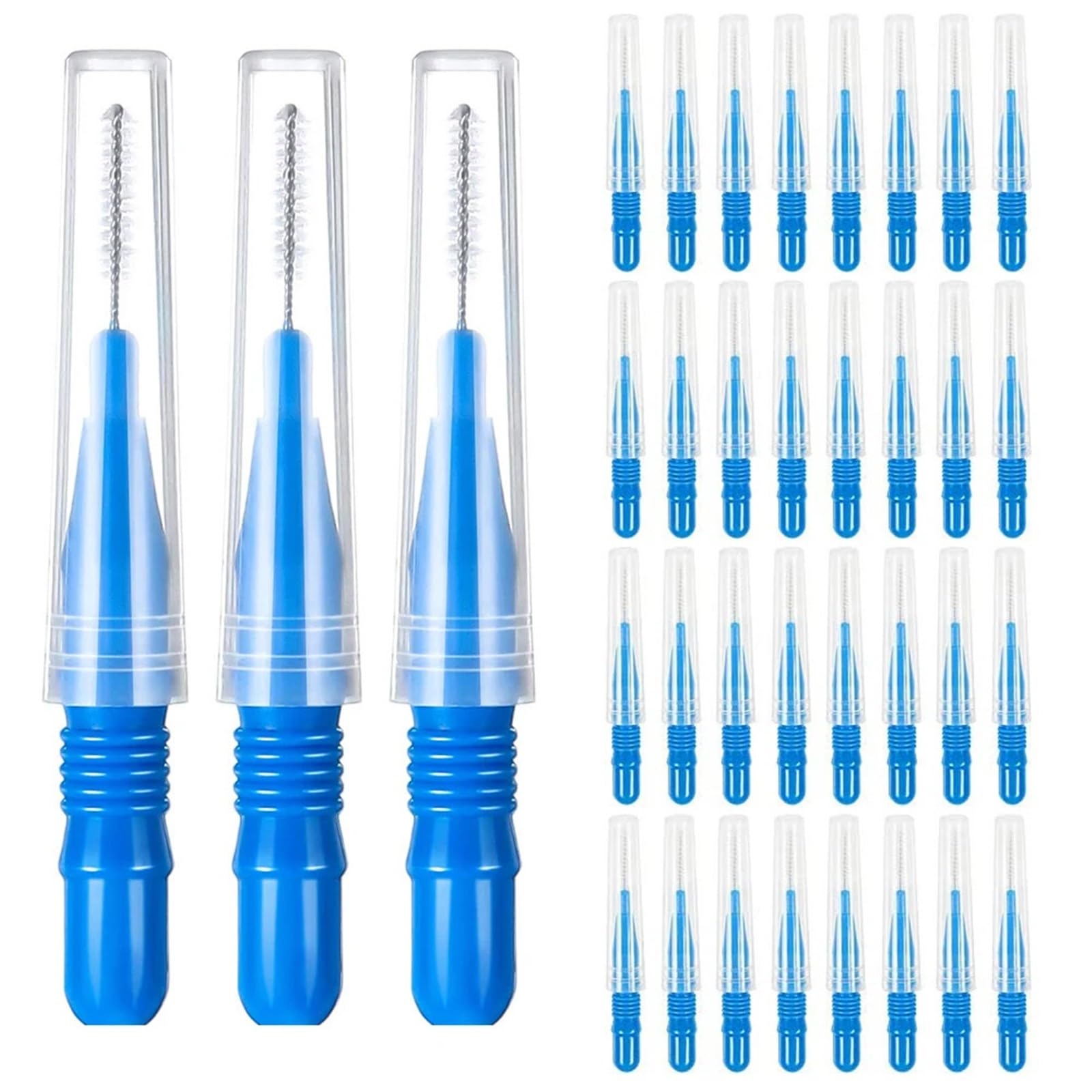 międzyzębowe i patyczki z nicią dentystyczną, Interdental Brush 20 Pcs Multicolor Dental Floss Sticks(Blue)