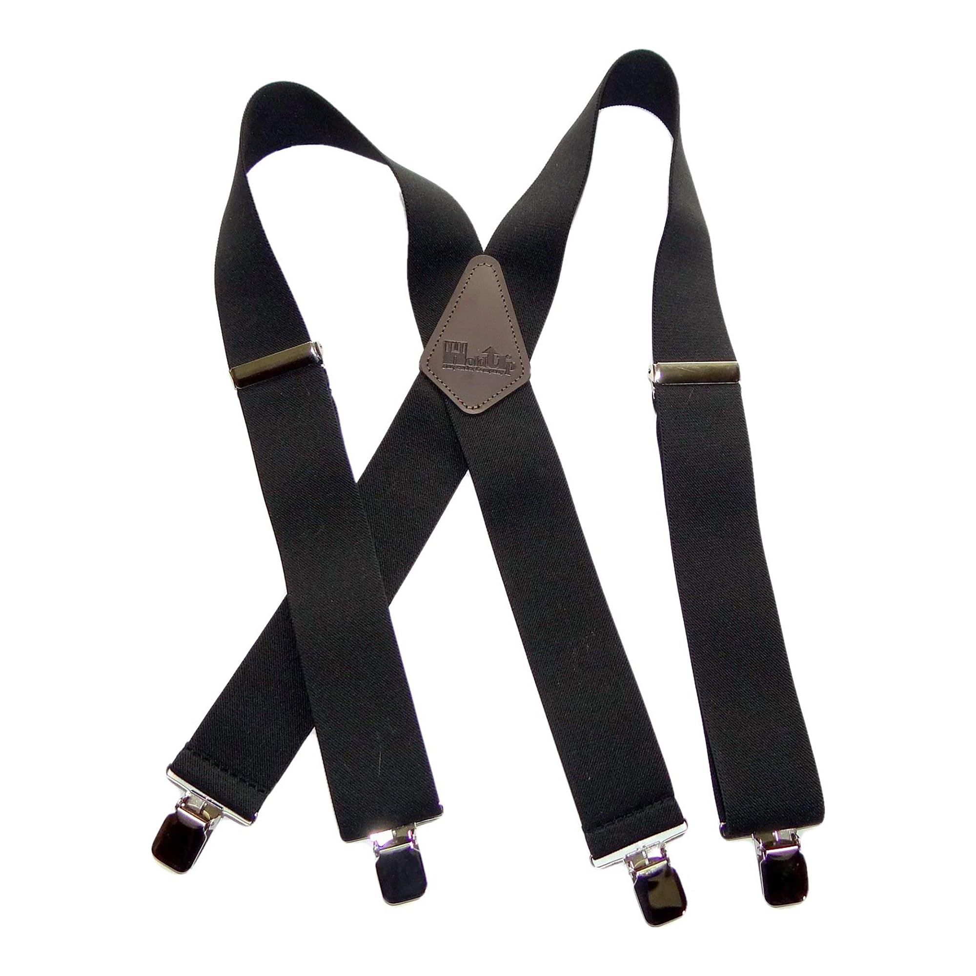 Holdup 2" Wide Contractor Suspenders for Men with Patented No-slip metal clip.