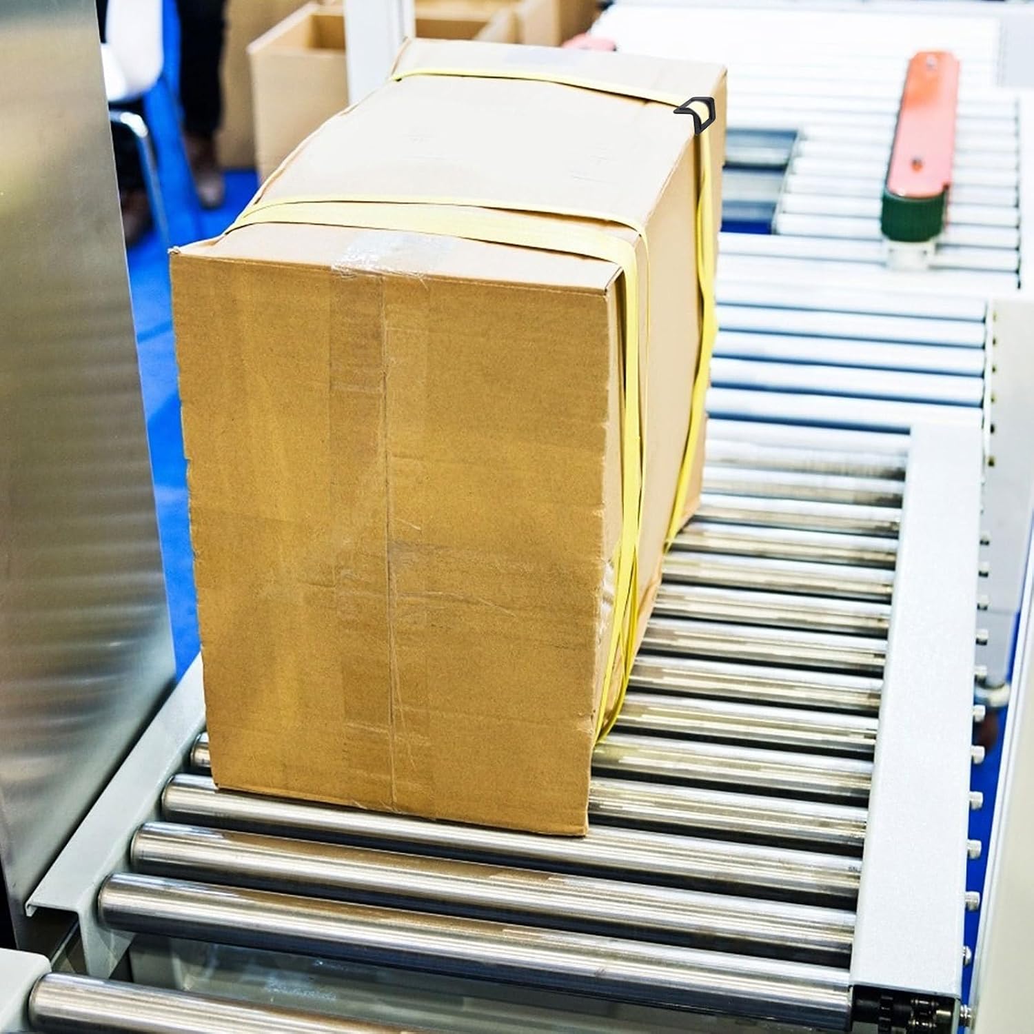 100pcs Plastic Load Protectors Corner Strap Protectors 46mm X 2mm Anti-slip Pallet Edge Guards for Cargo Packaging and Shipping