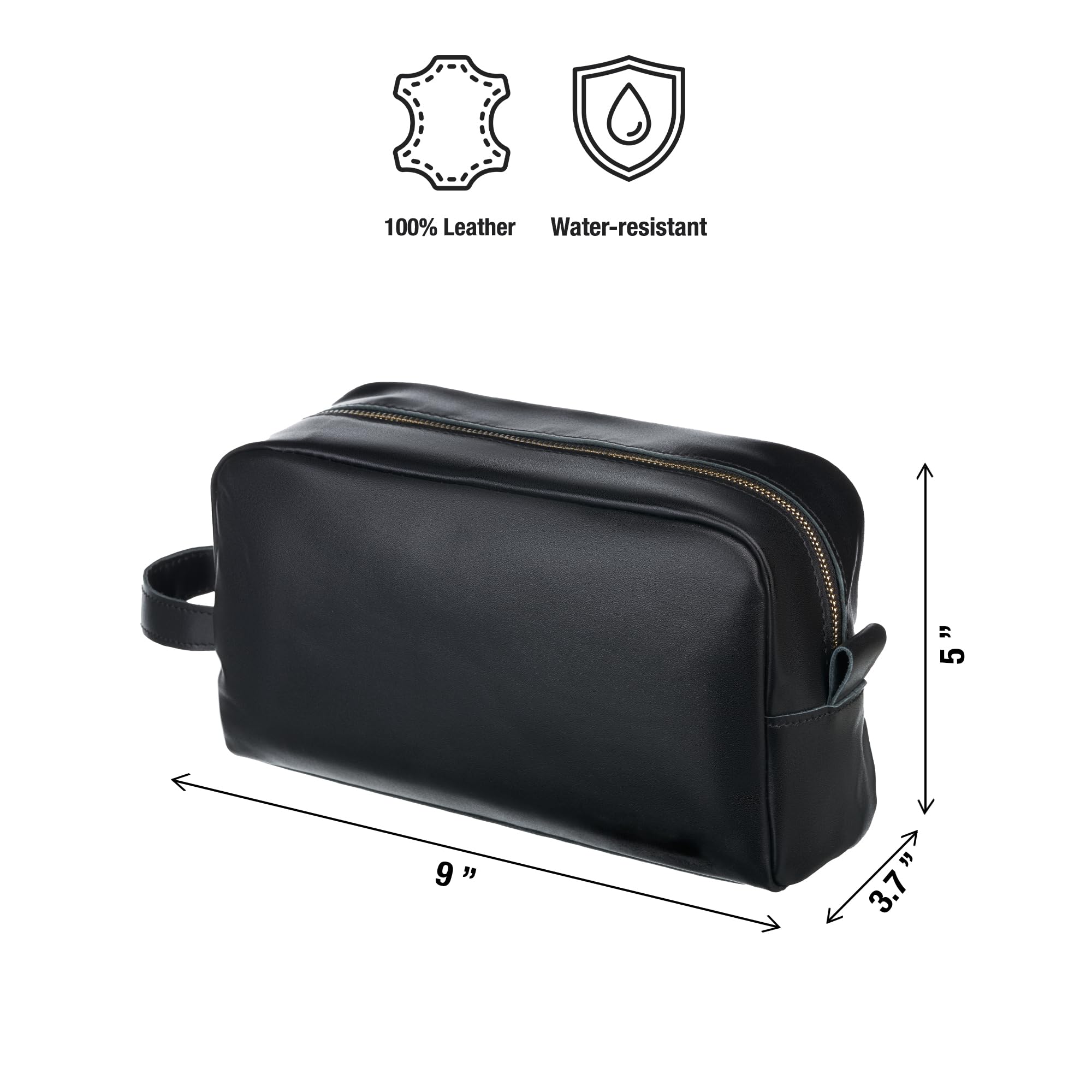 Awesometik Bolsa de viaje para hombre, organizador de artículos de aseo personal, bolsa de aseo para hombres, kit de afeitado esencial de viaje, bolsa de cosméticos resistente al agua, Negro -, Uso