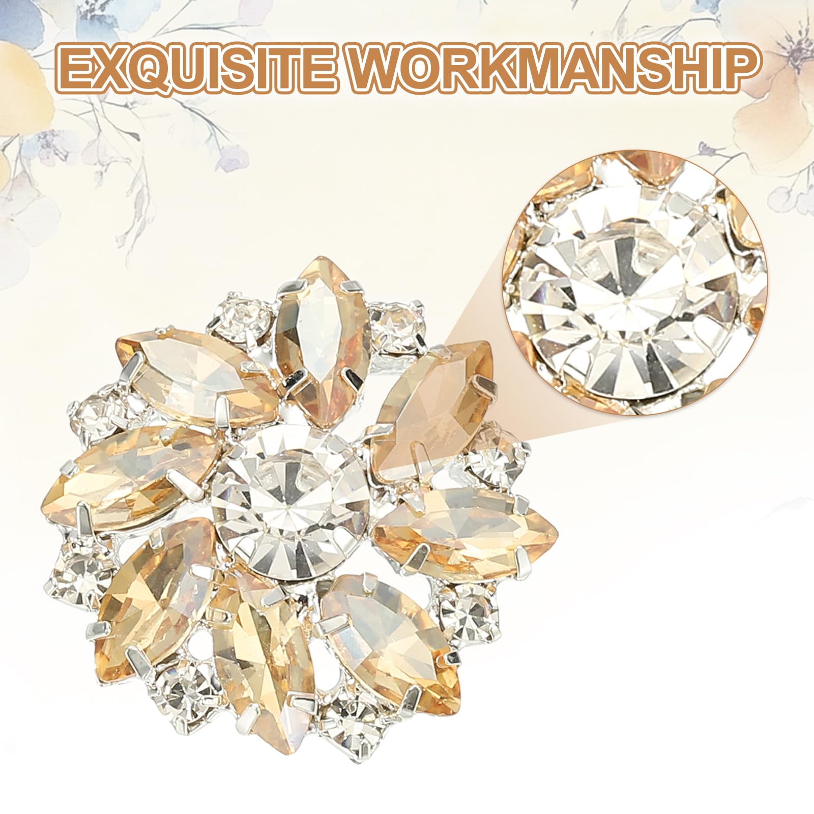 PATIKIL 12Pcs Flower Rhinestone Buttons - Image 3