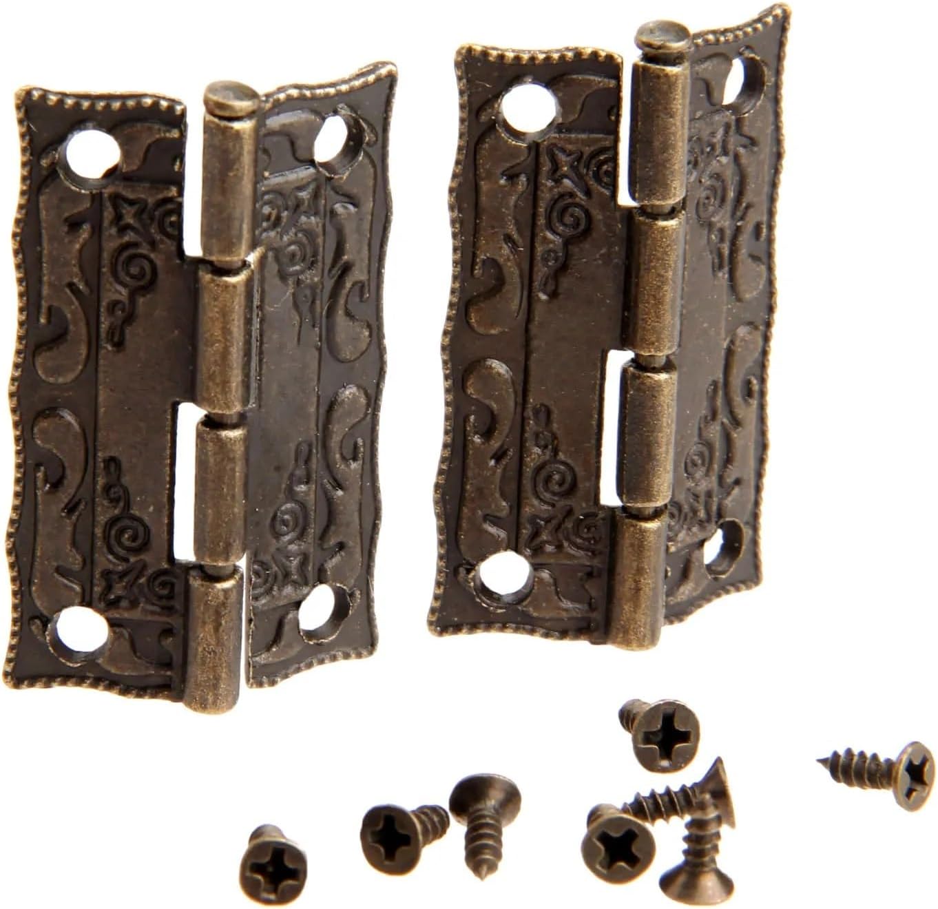 2Pcs 36x23mm Antique Bronze Cabinet Hinges Furniture Accessories Door Hinges Drawer Jewellery Box Hinges for Furniture Hardware